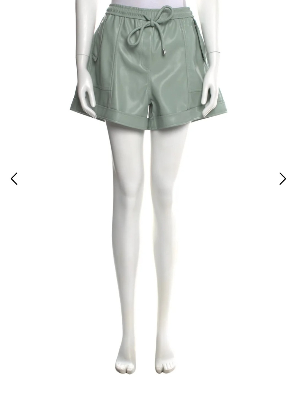 Jonathan Simkhai Sage Green High-Waist Drawstring Shorts